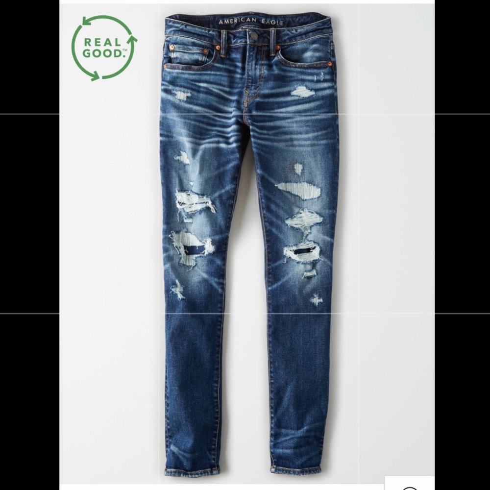 30x32 AEO- Distressed Flex Skinny Jean.